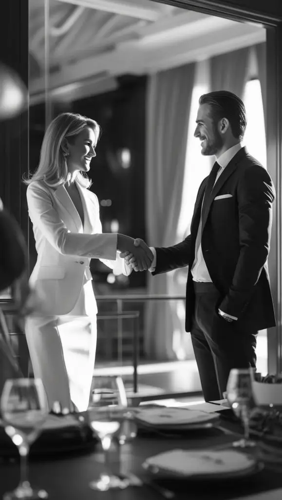 Two real estate agents having a conversation